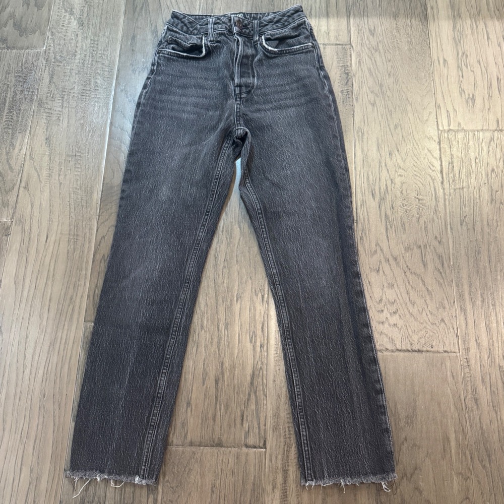 BDG‎ Urban Outfitters Dillon High Rise Straight Leg Black Wash Distressed Jeans